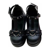 Zapatos Lolita Bowknot Dark Goth Punk Plataforma Loli Zapato