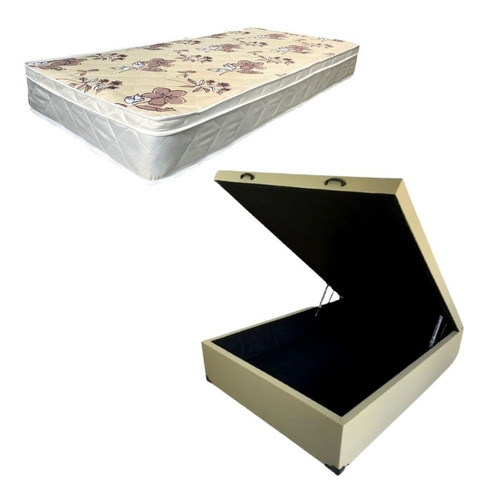 Cama Box Baú Casal + Colchão Molas Ensacadas - Conjunto