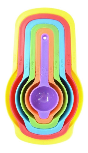 Set Tazas Cucharas Medidoras 6 Piezas Cocina Tienda Pepino