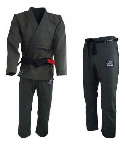 Kimono Jiu-jitsu Bjj Krieger - Pride - Verde Militar E Preto