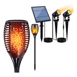 Combo Estaca Led Solar 2x1w + Antorcha Solar Led X2 Jardin 