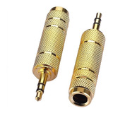 Plug Adaptador P10 Femea X P2 Macho Stereo Gold Profissional