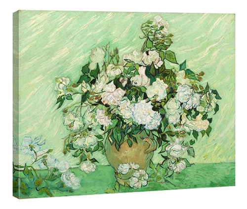 Wieco Art Jarron Grande Con Rosas Rosas De Van Gogh, Famosas