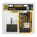 Kit Mecha Brocas Titanio Dewalt Dw1354 De 14 Piezas