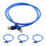 Kit 50 Un Cabo De Rede 50cm Cat6 Nexans Rj45 Azul Gigabit