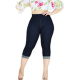 Calça Legging Feminina Capri Imita Jeans Corsário Leg Bolso