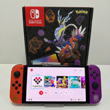 Nintendo Switch Desb Chip Oled Edição Pokémon Scarlet Violet 256gb Com Caixa Seminovo Garantia E Nf