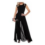 Palazzos Largo Para Fiesta Elegantes Sin Mangas Slim Fit