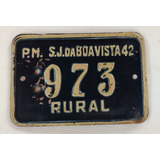 Antiga Placa Para Carroça São João Boa Vista Original 