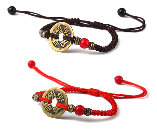 Pulsera De Cobre Con Cadena Roja De La Suerte Feng Shui, Hec