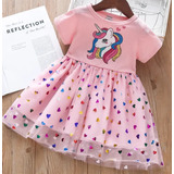 Vestido Con Tul  Suave   Niña  Unicornio