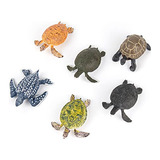 Auear, Paquete De 6 Figuras Realistas De Animales De Tortuga