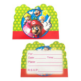 10 Invitaciones Para Fiesta Con Tematica De Mario Bros