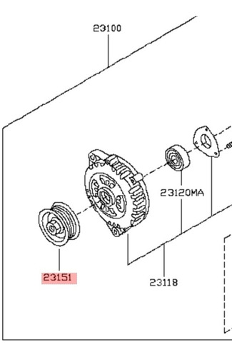 Polea Alternador Nissan Xtrail T30 2003-2013 Foto 3