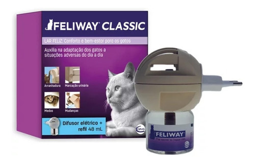 Feliway Classic P/ Gatos Difusor Elétrico + Refil 48ml Ceva