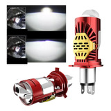 Kit Focos Led H4 Proyector Doble Lupa Csp Alta Y Baja Blanco