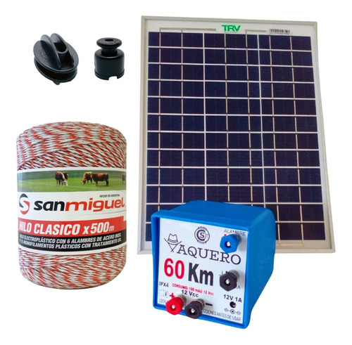 Kit Instalación Boyero Eléctrico Vaquero Módulo Solar 60km