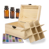 Caja De Almacenamiento De Aceites Esenciales De Madera De Al