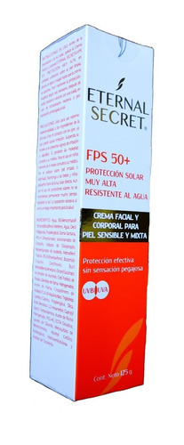Bloqueador Solar Facial Piel Sensible Eternal Secret Fps 50