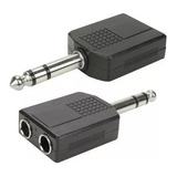 300 Adaptador P10 Macho Stereo X 2 P10 Femea Stereo Duplo 