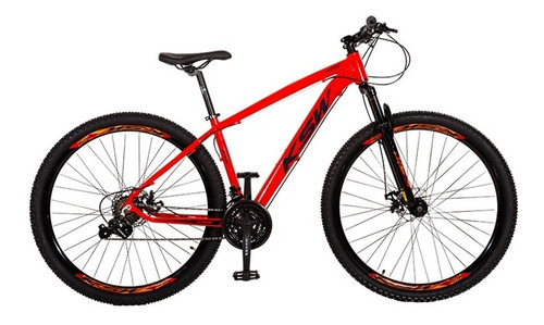 Bicicleta Aro 29 Ksw Alumínio 24 Vel Freio A Disco Mec Mtb Cor Vermelho Ferrari Com Preto Tamanho Do Quadro 21