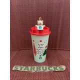 Set Vaso Glow Reusable Navidad Starbucks + Straw Topper