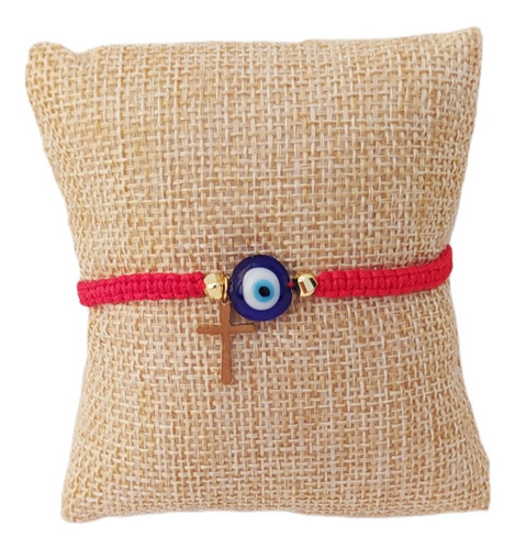 Pulsera De Protección Ojo Turco Como Con Cruz Hilo Rojo