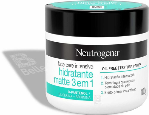 Creme Neutrogena Hidratante Matte 3 Em 1 Face Care - 100g