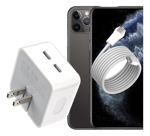 Cargador Original Tipo C Para iPhone 11 Pro Max 35 W + Cable