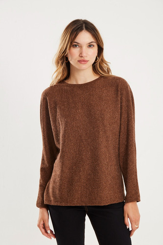 Sweater Amplio Lanilla  Texturado Chocolate Koxis Mujer