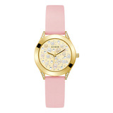 Reloj Guess Crush Para Dama Color Del Fondo Perla Color De La Correa Rosa Color Del Bisel Oro Rosa