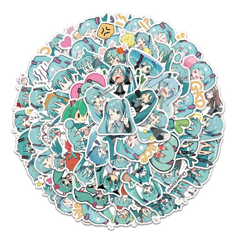Set 50 Stikers Vocaloid Hatsune Miku Anime Otaku