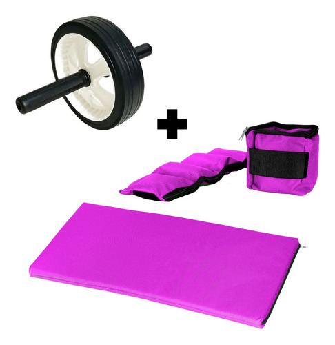 Kit Entrenamiento Colchoneta + Rueda + Tobillera 1 Kilos Kg