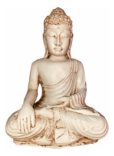 Buda Bhumisparsha Meditando De 21cm En Resina Apto Exterior