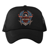 Gorra  Negra Aguila Harley Davidson Unisex Ajustable