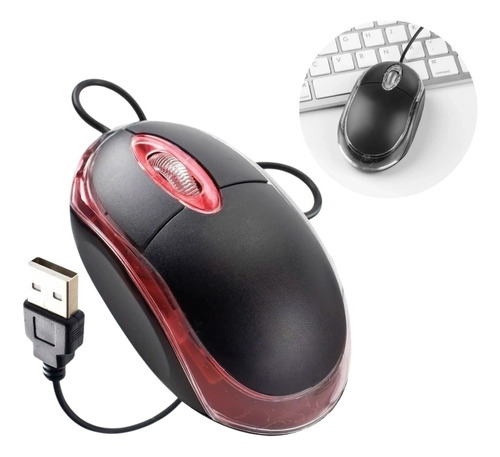 Mouse Basico Optico Led Plug & Play Simples Mini Notebook Pc