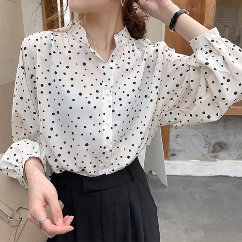 Camisa Casual Manga Larga Slim Blusa Mujer Elegante Moda | MercadoLibre