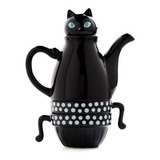 Set Tetera De Gato Infusor Te + 2 Tazas Mug Gatos