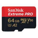 Sandisk Micro Sdxc Extreme Pro C10 U3 170mb/s 4k A2 64gb