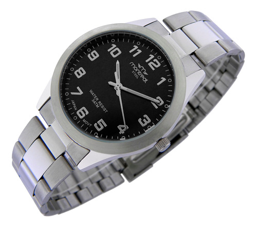 Reloj Montreal Hombre Ml1751 100% Acero Agujas Luminosas