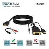 Vga A Hdmi Cable De 1,8 M / 6 Pies (antiguo Pc Al Nuevo Tele