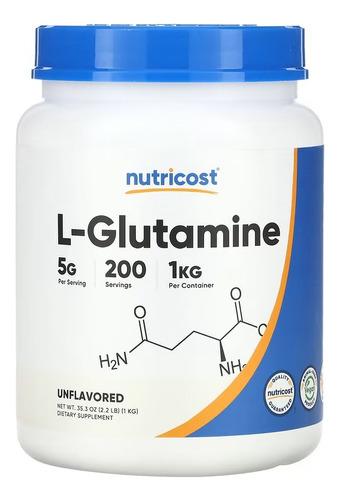 Nutricost L-glutamina1 Kg 200 Servs Sfn