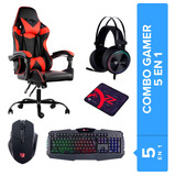 Combo Gamer 5 En 1 Silla Mouse Teclado Y Audifonos X-lizzard