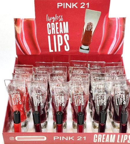 Brillo Lipgloss Cream Lips Pink 21 Lip Tint Set 24 Unidades