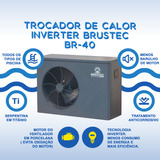 Trocador De Calor Piscina Inverter Wifi 43.000litros Brustec