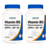 Vitamina B12 Metilcobalamina 4000mcg, 480 Cápsulas Nutricost