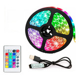 Cinta Tira Led 5 Metros Control Rgb 5050 Usb 5v