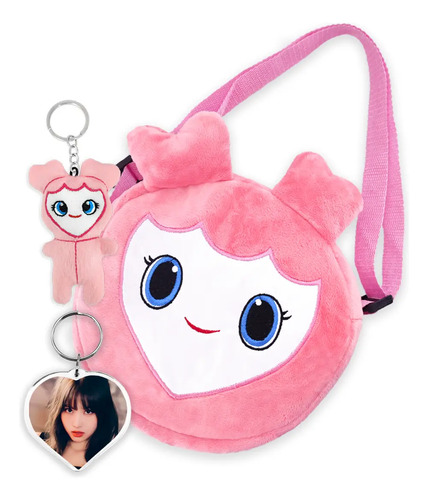 Bolsa Twice Kpop Lovely Rosa Con Llavero Suave