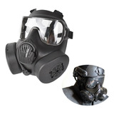 Máscara De Gas Airsoft Paintball Não Embaça M50 Com Cooler 