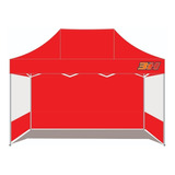 Carpa Gazebo 3h 3x450 Hierro + Techo + 3 Paredes Emporio